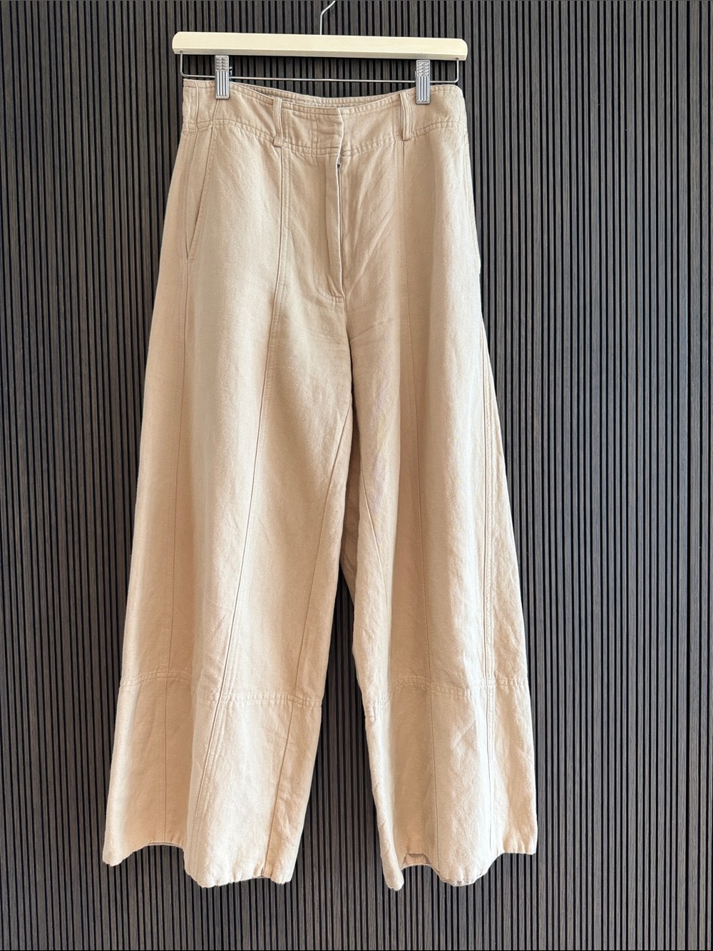 Apiece Apart wide  Leg linen and cotton  Pants in beige